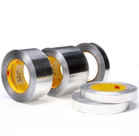2 1/2 in x 50 yd, 3M Foil Tape 3340, Silver, 3.9 mil (UL181A-P and UL181B-FX)